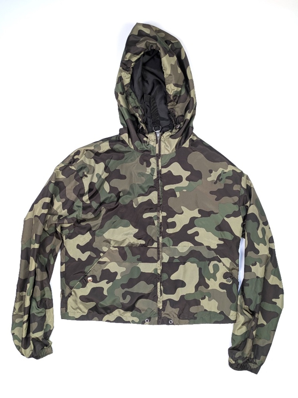Love Tree Camo Cropped Windbreaker Jacket Women's Size Large